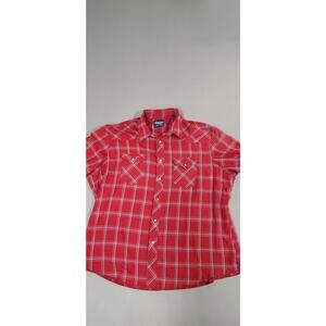 Wrangler pearl snap red button down shirt size XXL